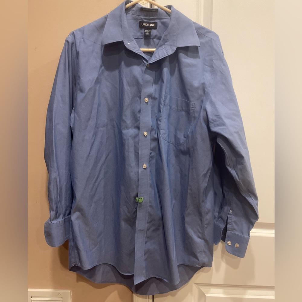 Lands’ End mens dress shirt 16.5 traditional fit no iron